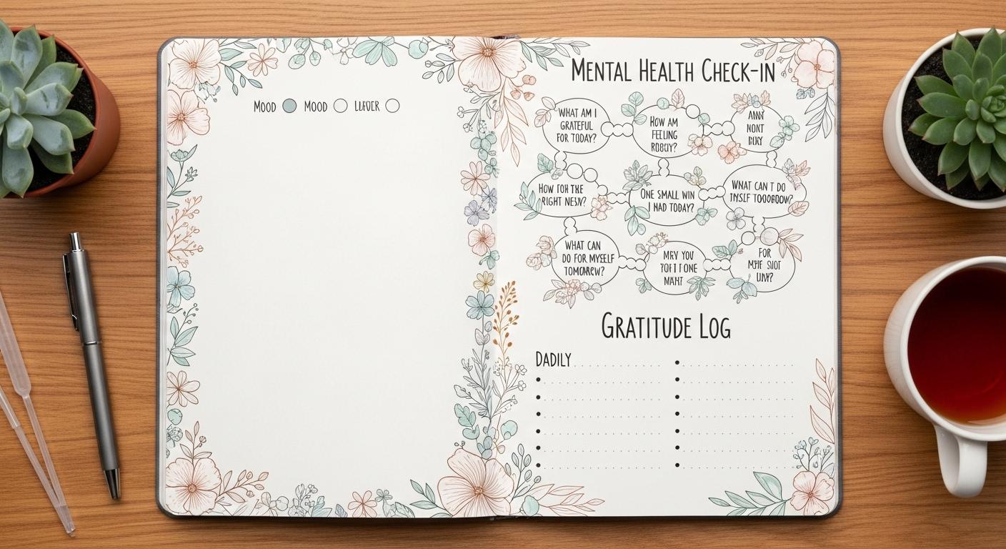 Bullet-journal layouts for tracking mood and mental health